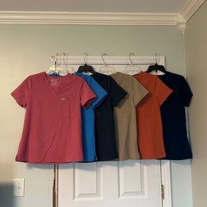 Lot of 6 FIGS Catarina One Pocket Scrub Top Size XS - Worn Once